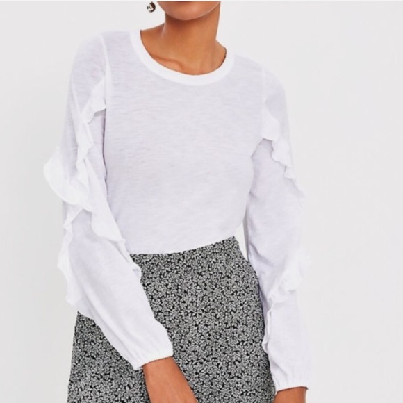 Tops - LOFT Women's Ruffle Long Sleeve Tee Shirt